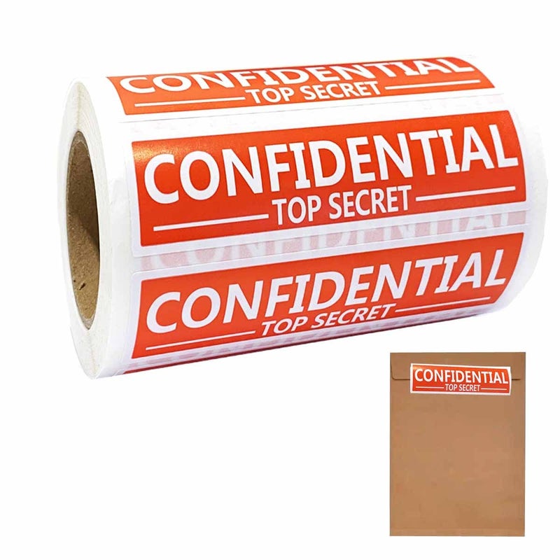 Top label Confidential Stickers,File Handling Instructions Stickers Labels,4x1 Inch,500 Pcs Per Pack - Image 1